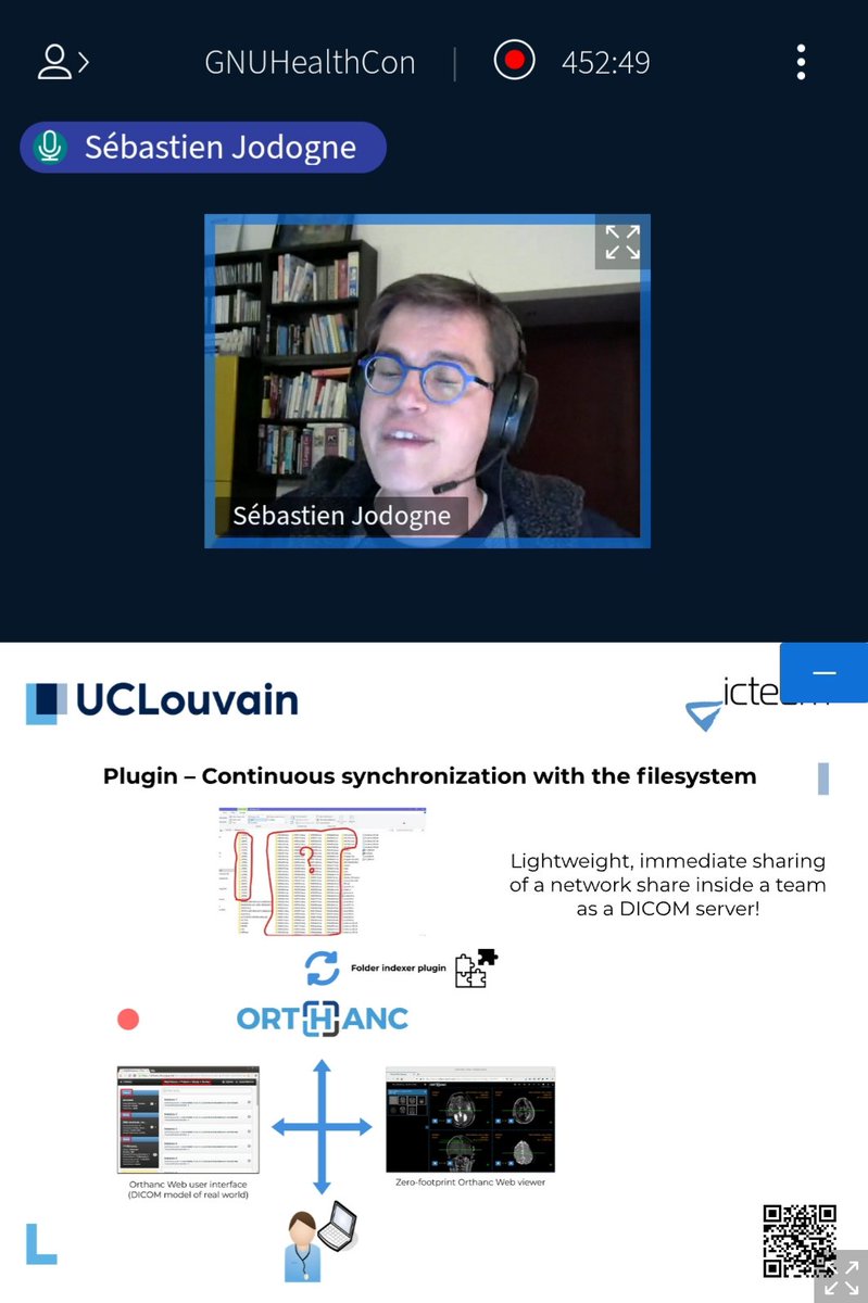 gnusolidario's tweet image. #GHCon2021  Sebastien Jodogne    about On the top of Orthanc - TCIA, indexer, Python plugins and more news #medicalimaging #DICOM #ArtificialIntelligence