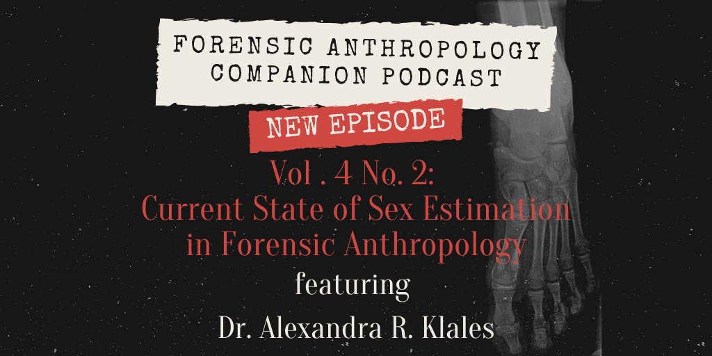 JForensicAnth's tweet photo. New Episode of the Forensic Anthropology Companion Podcast! Listen to Dr. Alexandra Klales discuss the "Current State of #SexEstimation in #ForensicAnthropology" with host Dr. Michael Kenyhercz. Find it anywhere you listen to your podcasts. https://t.co/DyxSkmgzcQ #FACP https://t.co/cQGwzF96Ha