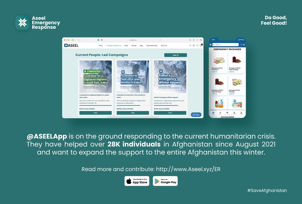 sidunitedstates's tweet photo. 23 Million people R facing #hunger in #Afghanistan. @ASEELApp has distributed emergency packages to over 28K individuals in AFG since August and wants to expand the support to entire Afghanistan this winter. Read more and contribute! #SaveAfghanistan

https://t.co/QCcR8u0JNZ https://t.co/CBRUdCWOeu