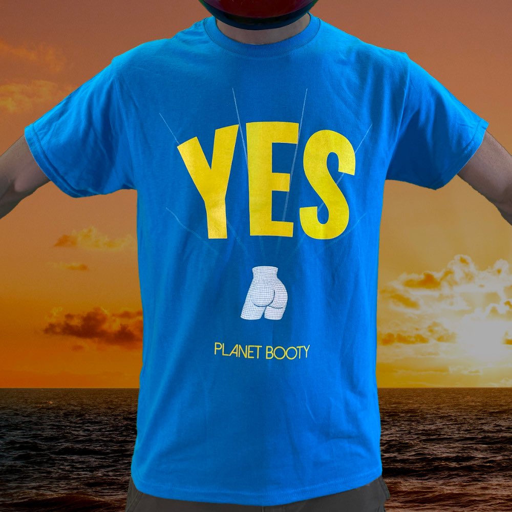 planetbooty's tweet photo. Didn’t get a chance to see us on tour? Our limited edition YES t-shirts are now available online from sizes S-3XL (link in bio). Check out https://t.co/a4mkPoDzvX for more super awesome Booty holiday gifts like YES CDs, Booty air fresheners, and a few select items on sale 🍑🍑🍑 https://t.co/dhsTkw1dtL