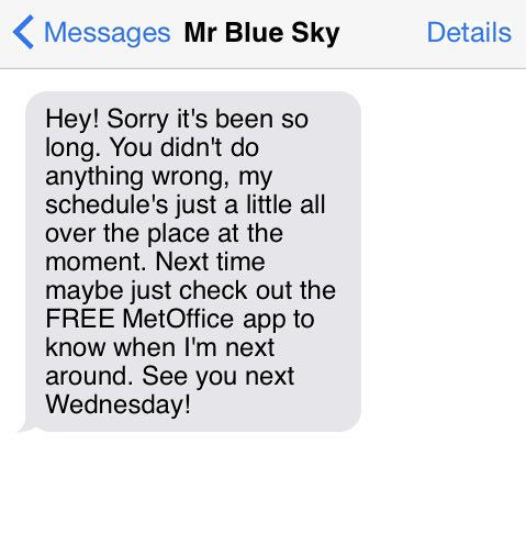 LMRHopkins's tweet photo. Hey there, Mr Blue. @OneMinuteBriefs #WeatherReady https://t.co/WB9iWcUH2q