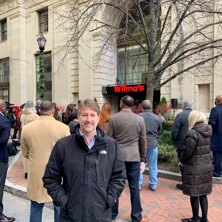 PWACommercial's tweet photo. Another great addition to the City of Wilmington! Principal @jgregoryellis attended the ribbon cutting ceremony for Wilma's, a duckpin and dining experience created by the @BucciniPollin Group this morning at 900 N Market Street. #wilmas #wilmingtonde #optionsinde https://t.co/XmF1rOsl3n