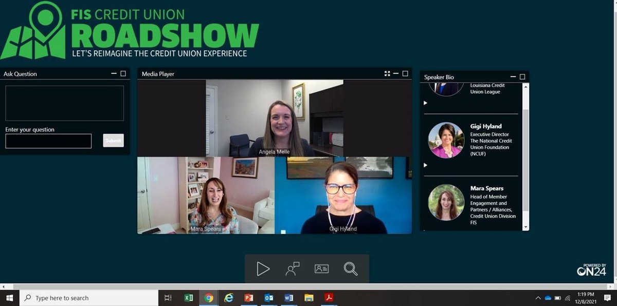ICYMI: Vice President of Member Engagement Angela Melle represented LCUL in a conversation presented by the FIS Credit Union Roadshow earlier this week.