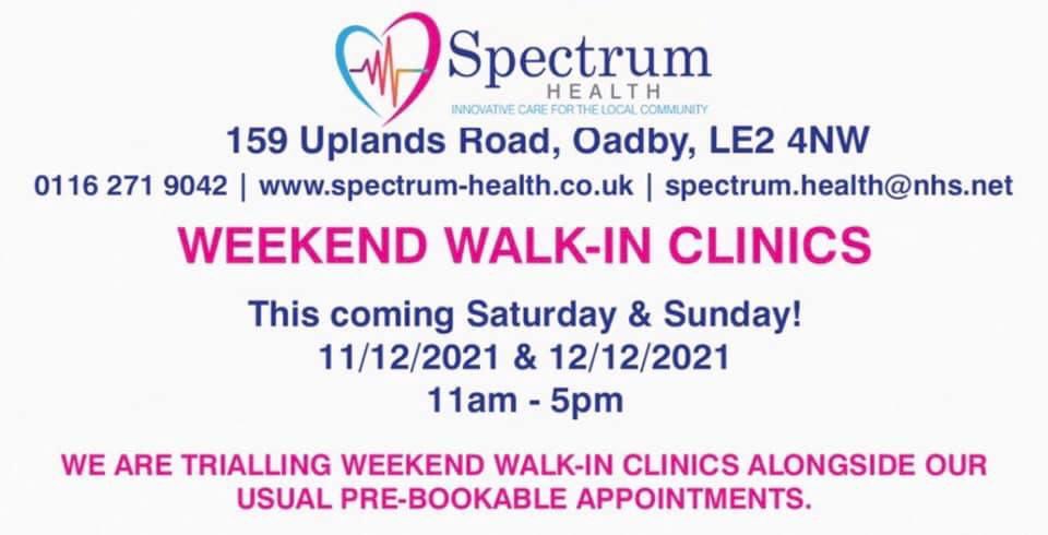 Good evening all 😊 Just a gentle reminder: Should you need need to see a GP face-to-face, then we are operating walk-in clinics over the weekend! #PuttingYouFirst
