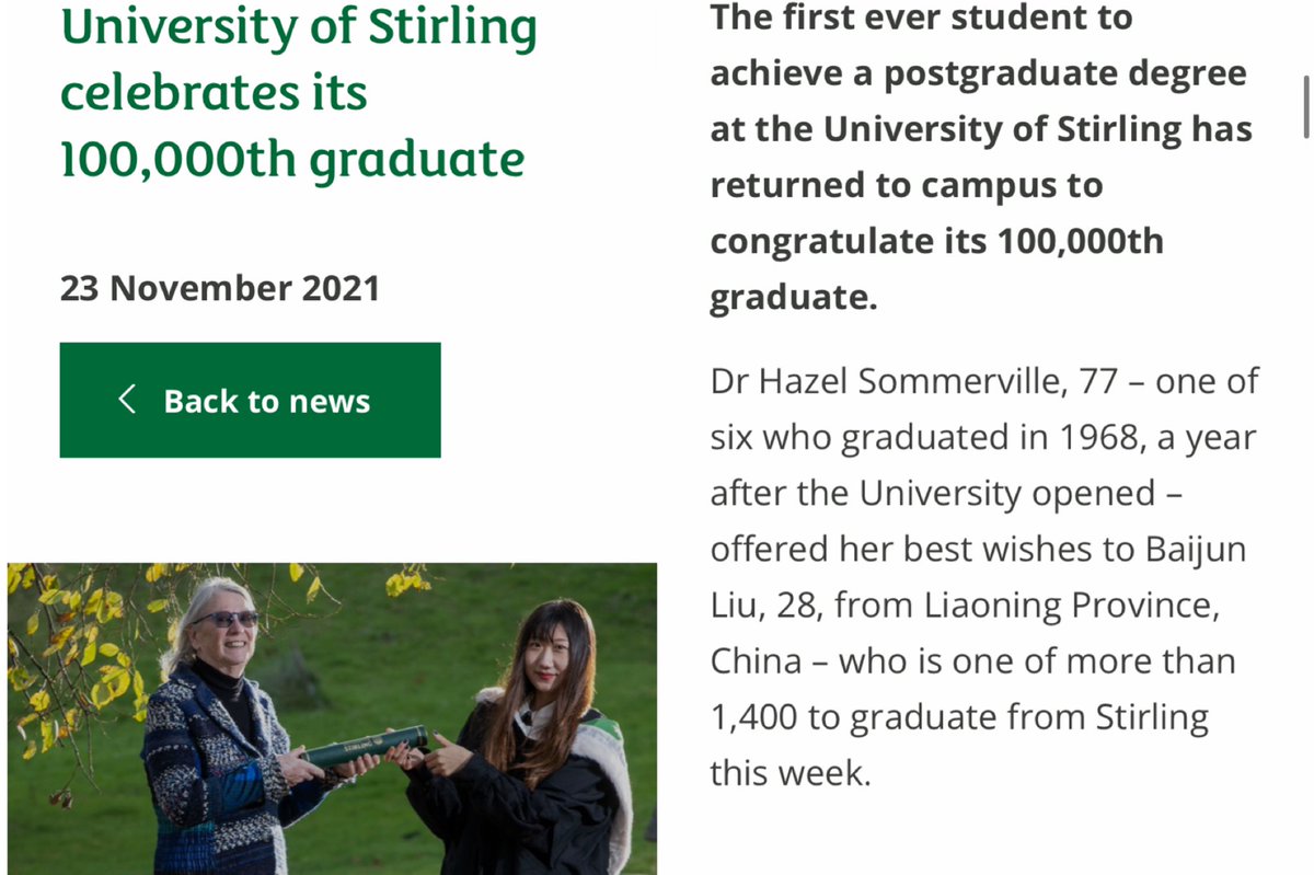 A very memorable graduation ceremony… I am the 100,000th graduate! 🎓🎉 Thanks! @StirUni @stirpublishing 
#stirgrad #stirgrad21 #uofstirling #universityofstirling #graduation