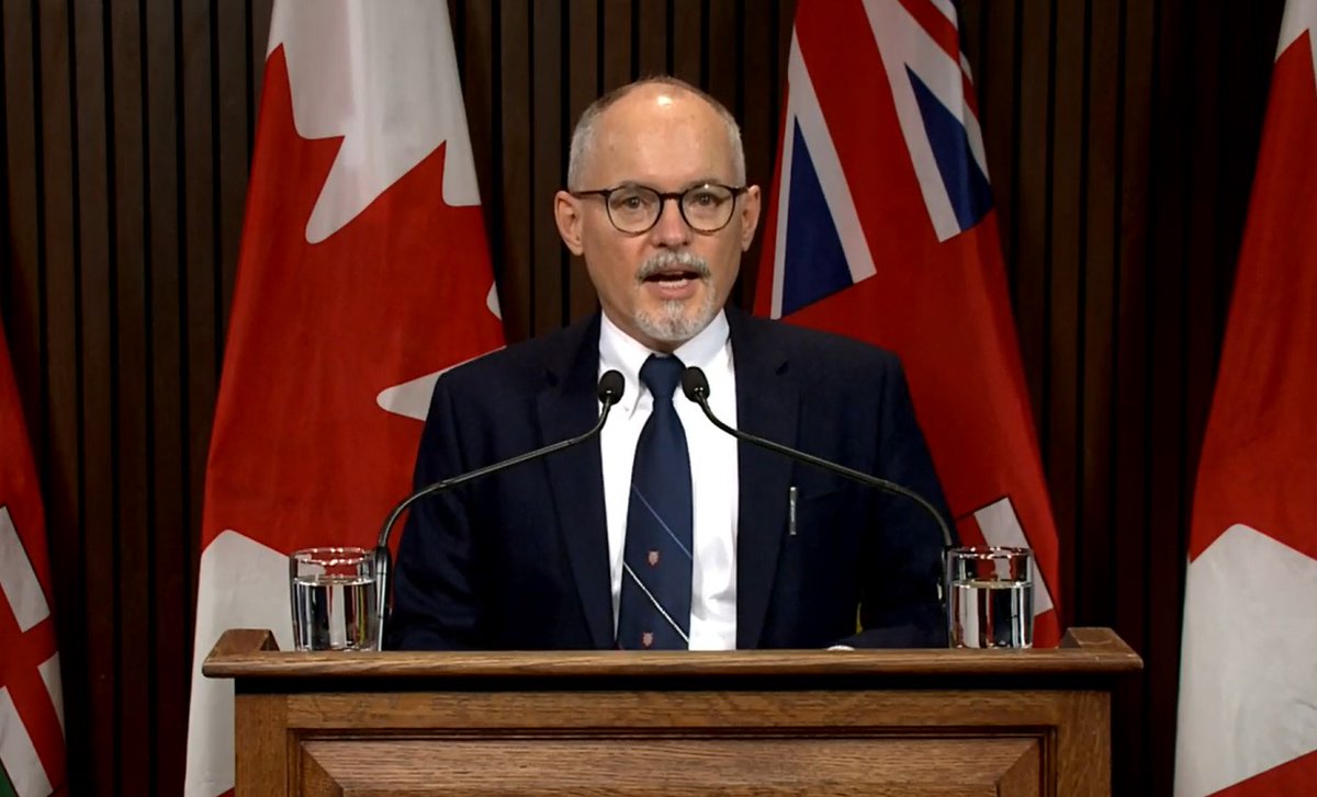 Grateful for Dr. Moore's leadership in these challenging times, and proud to see him wearing a <a href="/queensu/">Queen's University</a> tie at today's press conference with Minister <a href="/celliottability/">Christine Elliott</a>. #onpoli #ygk