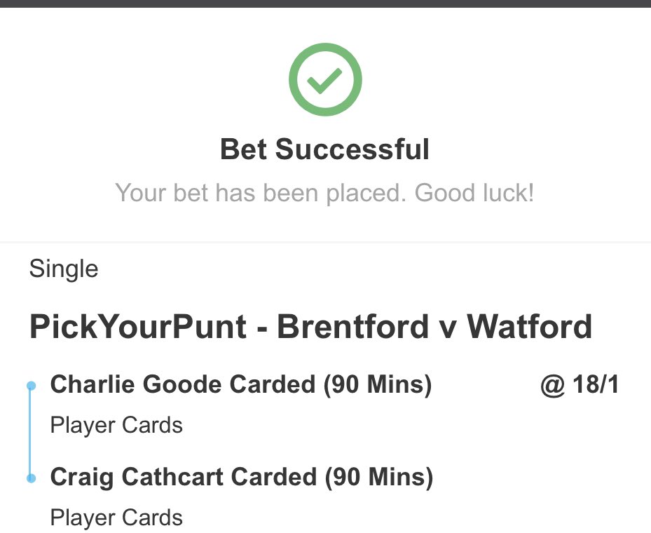 bettingvillage's tweet photo. As mentioned earlier, there is a £5 money back as a free bet offer live on Betfred on the Brentford game.

This is the double I have gone for 👍🏼

Check out the tweet below for info.

18+ gambleresponsibly https://t.co/v7NBweuHCz