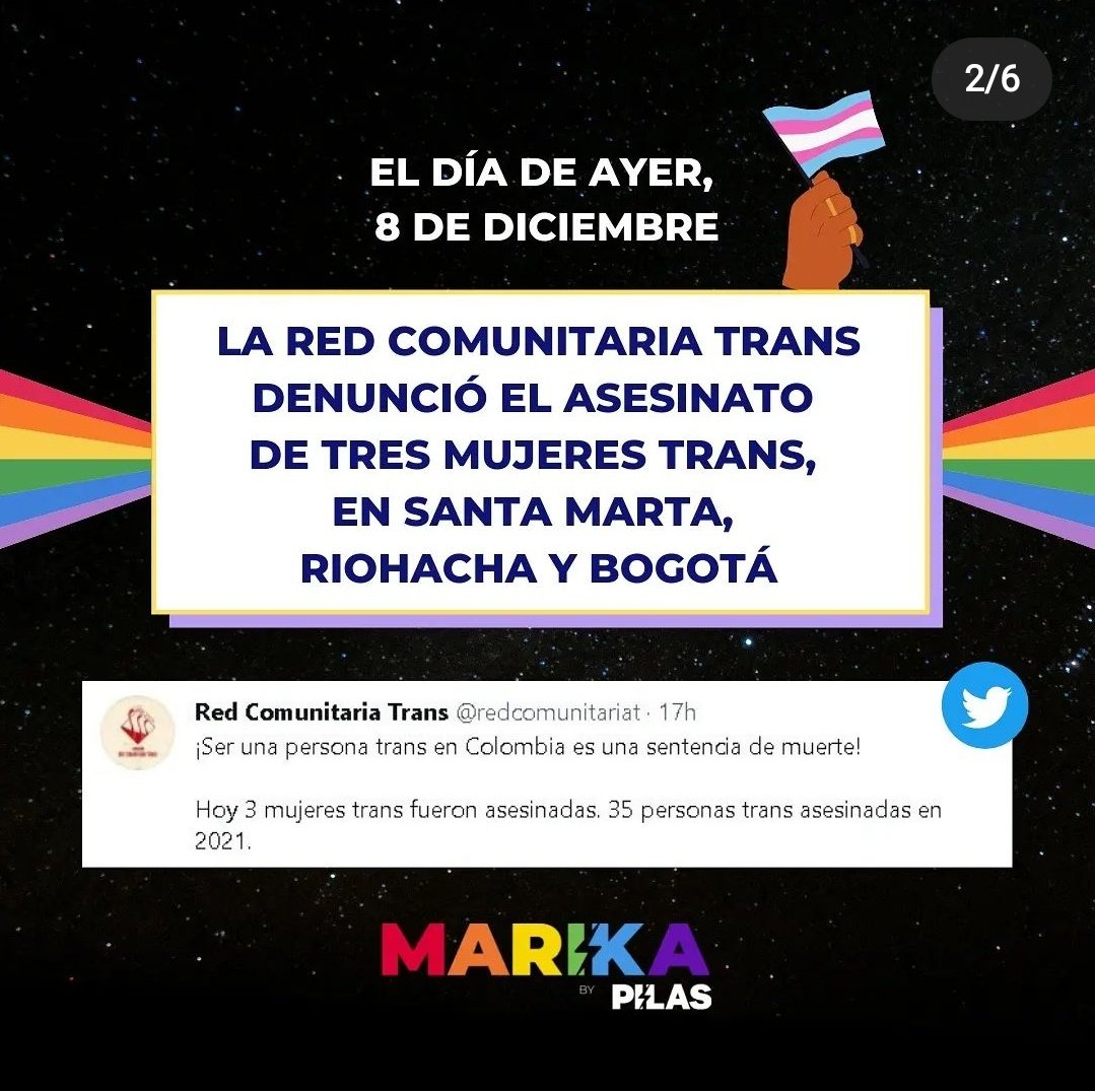La <a href="/redcomunitariat/">Red Comunitaria Trans</a> denunció ayer el asesinato de tres mujeres trans y no se ha hecho ni pronunciado nada al respecto.

Pero si estamos en el #DiaInternacionalDeLosDerechosHumanos...

¿Las mujeres trans no son seres humanos acaso?