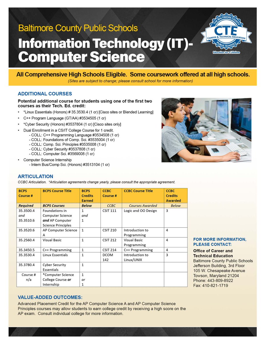 CTE_BaltCoPS's tweet image. In honor of #csedweek2021 check out our new IT Computer Science flyers! @BaltCoPS