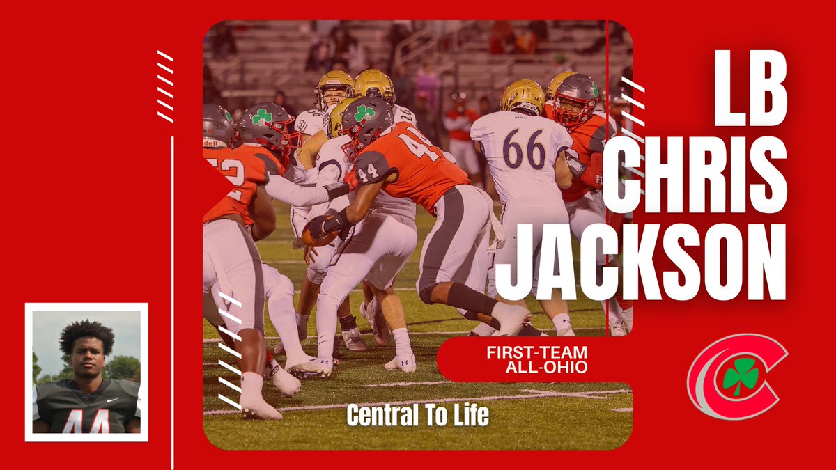 centralcatholic's tweet photo. ☘️🏈 CONGRATS to LB @chrisjack_44 on earning 1st-team All-Ohio accolades!!! 1 of 9 all-state honorees for @ToledoCCHS_FB, Jackson recorded 93 stops, including 14 tackles-for-loss!!! Go Irish!!! #CentralToLife l #CentralToAthletics ☘️🏈

Full Story Here ↩️
https://t.co/0vaYCPoXZ4 https://t.co/tN6kElbOUn