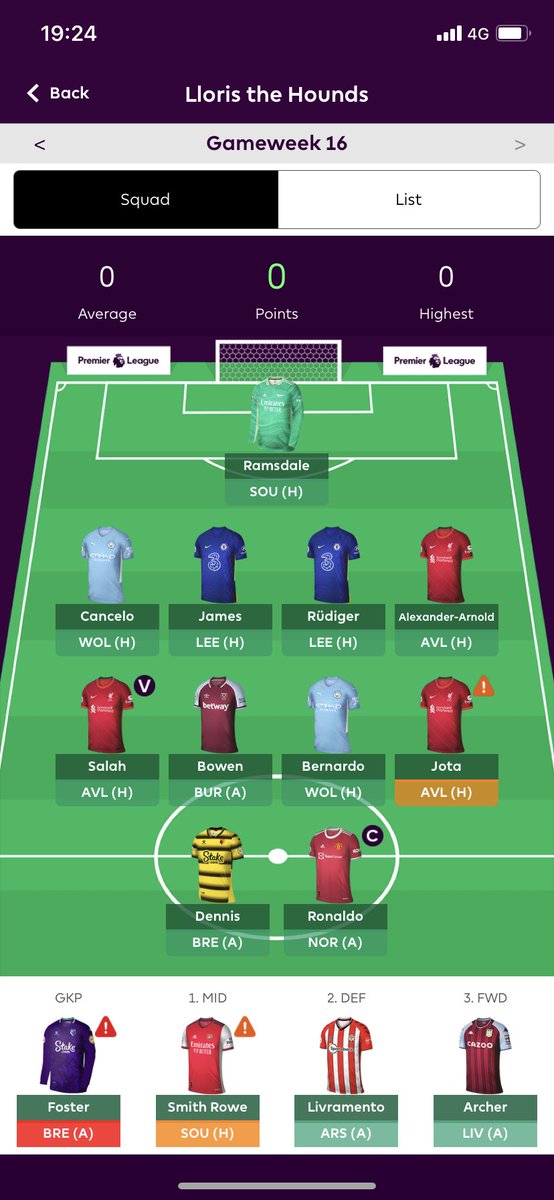 OceanSkull1's tweet image. #fpl #top600 #fantasyfootball
🚫Son 
🚫Toney
✅Bowen
✅Ronaldo
I’ve broken my Salah perma (c) rule! 😱😱😱