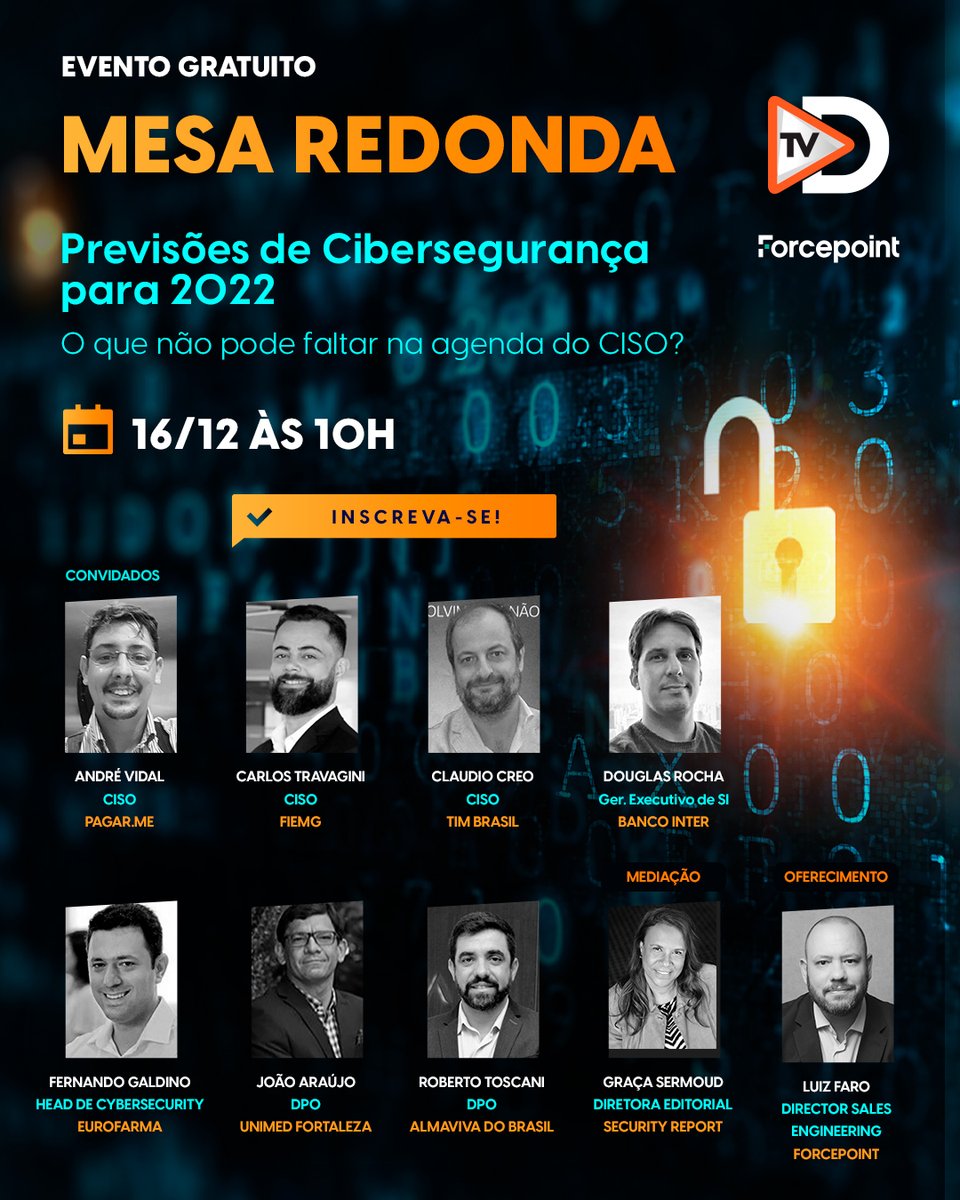 decisionreport's tweet photo. CISOs de grandes empresas trazem as previsões de Cibersegurança para a agenda 2022, 16/12 às 10h na TVD. Você não pode perder. https://t.co/JI0HL9TdQE

#conteudoeditorial #tvdecision #cibersegurança #2022 #CISO https://t.co/Hnbw1bTRjZ