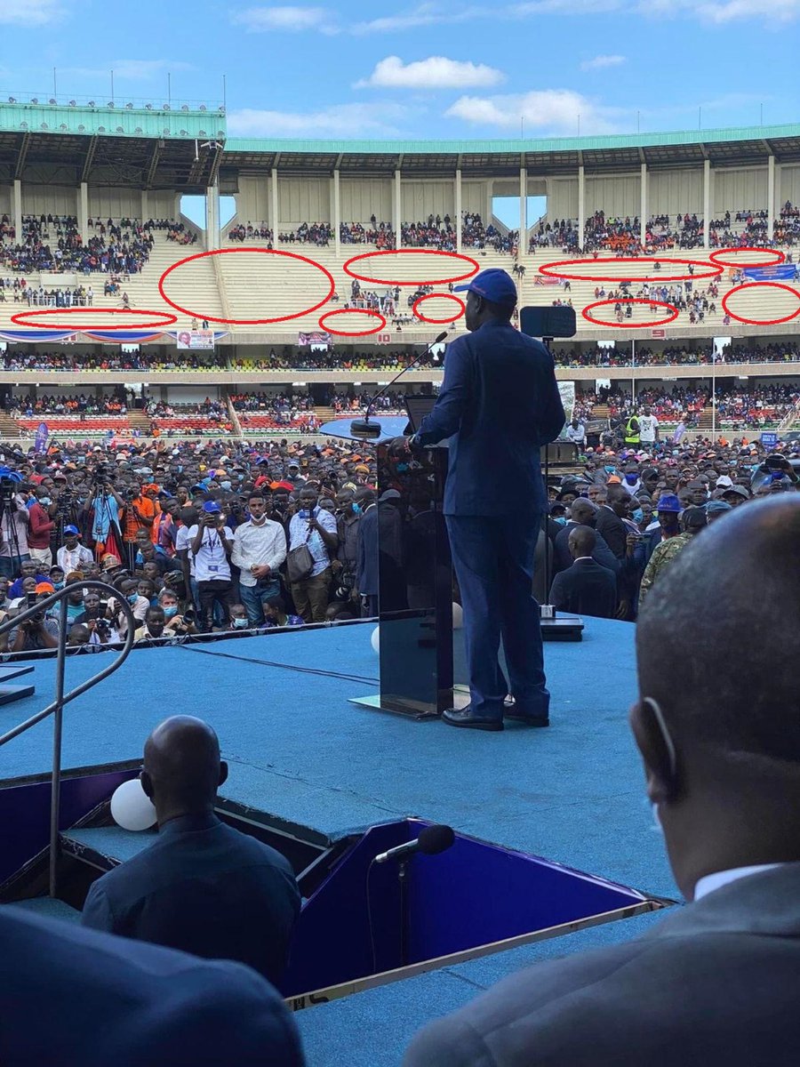 Wow! Look how "full" the Conman <a href="/RailaOdinga/">The Raila Odinga Amolo Foundation</a>'s Kasarani stadium was. The conman is going down THUNDEROUSLY!