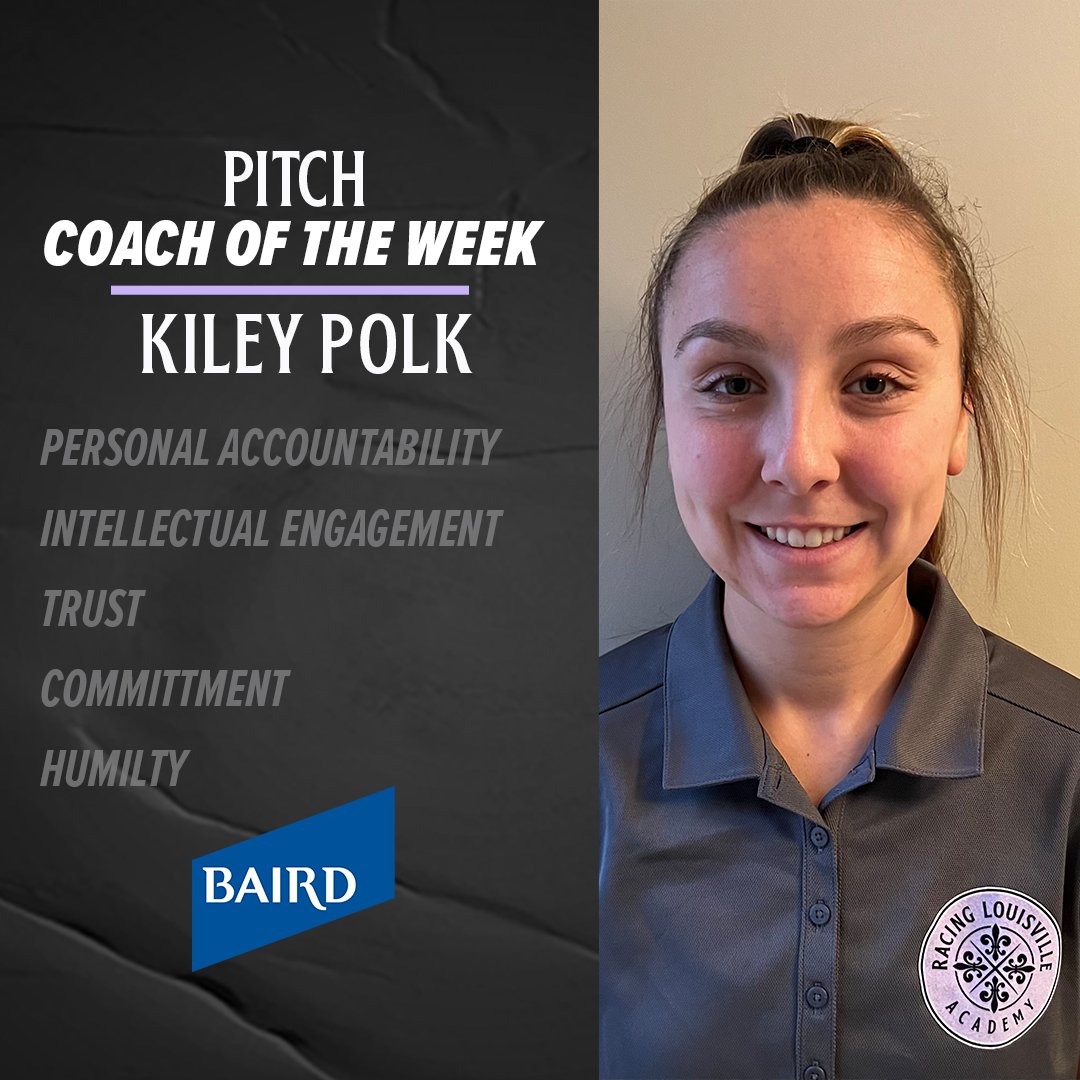 Because she consistently goes above and beyond, <a href="/kiley_polk/">Kiley Polk</a> is your PITCH Coach of the Week presented by <a href="/rwbaird/">Baird</a>. 

Congrats, Kiley! 👏
