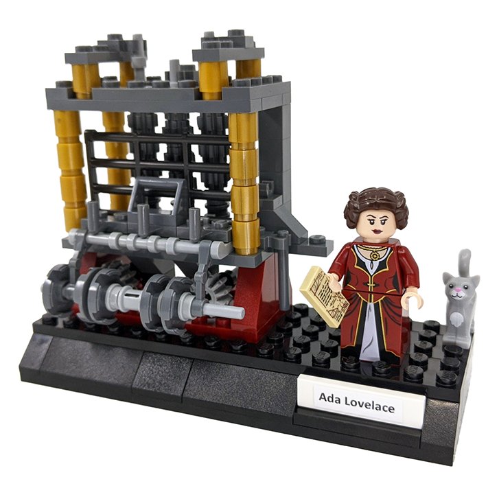 🎂 Happy birthday to Ada Lovelace, 19th c. mathematician and visionary who predicted what computers could do beyond basic calculations. Joining her w/this partial model of the Analytical Engine is her cat, Mrs. Puff. We should know soon whether this will become a real LEGO set!