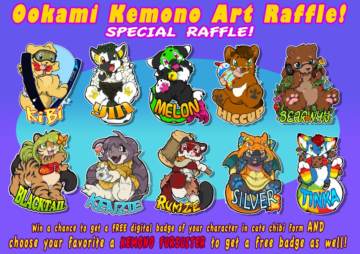 TheOKSpot's tweet photo. 5k Follow Free Art Raffle!!!
Win a chance to get a free badge &amp; choose your favorite Kemono Fursuiter to win a surprise free badge as well!

🌟Like &amp; Retweet post
🌟Post your SFW ref/images
🌟Describe character's personality
🌟Post Kemono Suiter ref/link

Ends Dec, 13th 9am EST https://t.co/AISzPmOBpl