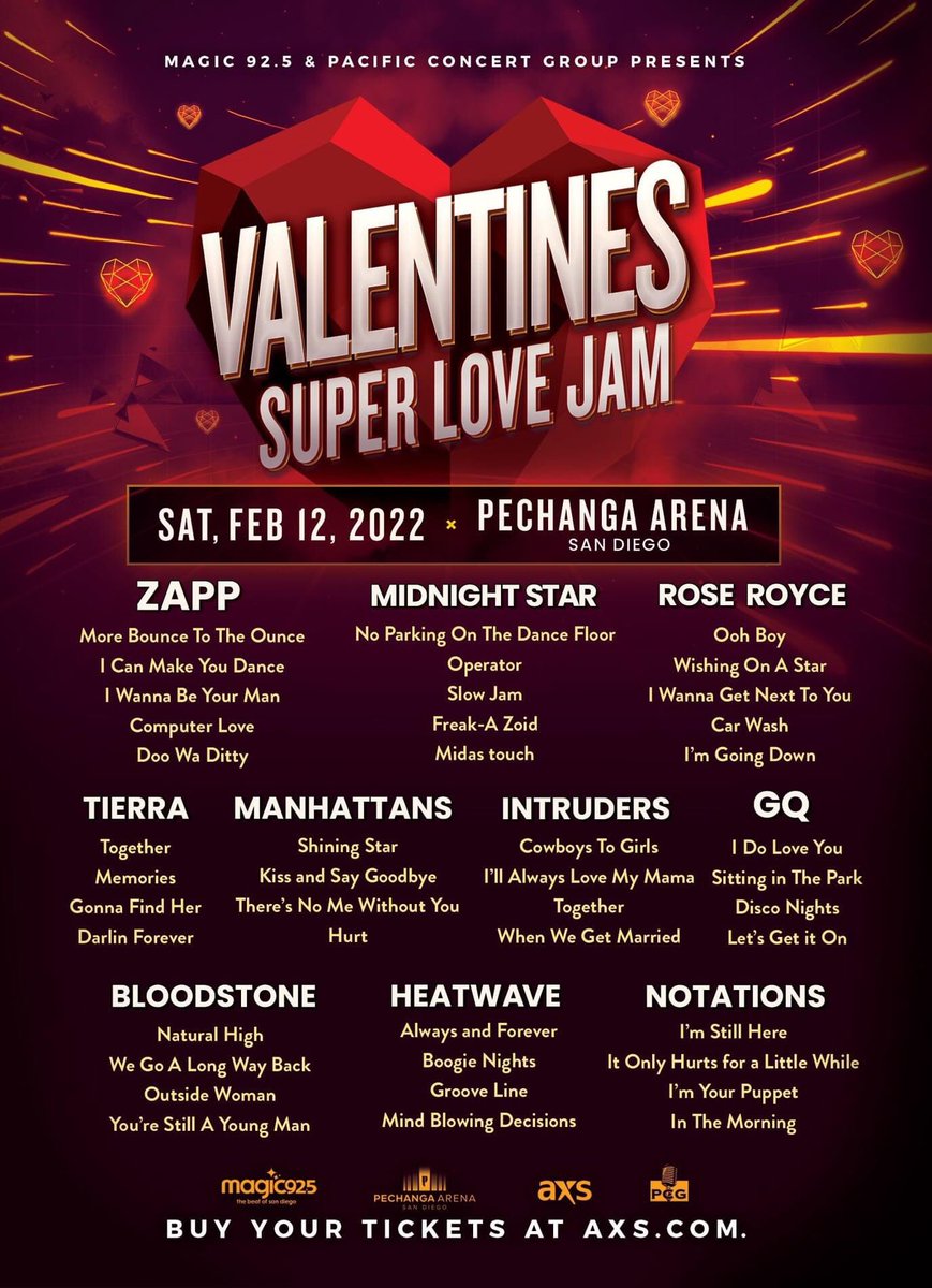 ArtLaboe's tweet photo. Give the gift of love for the holidays!! With tickets to the #SanDiego @magic925 #Valentines โค๏ธ#SuperLoveJam concert SAT FEB 12th @pechangaarenasd !!! Get tickets now at this https://t.co/bJi2vA2S2v link https://t.co/k4XLALIWr6 Presented by #PacificConcertGroup!! Donโt miss it!! https://t.co/F457BgM4OA