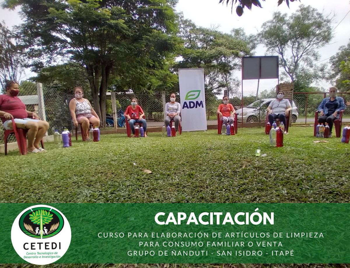 CetediRse's tweet photo. Cursos: Elaboración de  productos de limpieza.

El grupo de Ñanduti del  Barrio San Isidro Itape,  recibió capacitaciones e insumos para  elaborar  detergente, desodorantes de ambiente y lavandina.

#ODS #paraguay #RSE https://t.co/g9O9lsykW5