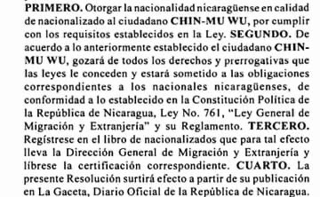 😍 AMOR CON AMOR SE PAGA

El Gobierno de #Nicaragua otorga ciudadanía nicaragüense al Sr. Jaime Chin Mu Wu, quien en su tiempo como diplomático se enamoró de la tierra de lagos y volcanes y es un creyente del proyecto revolucionario.