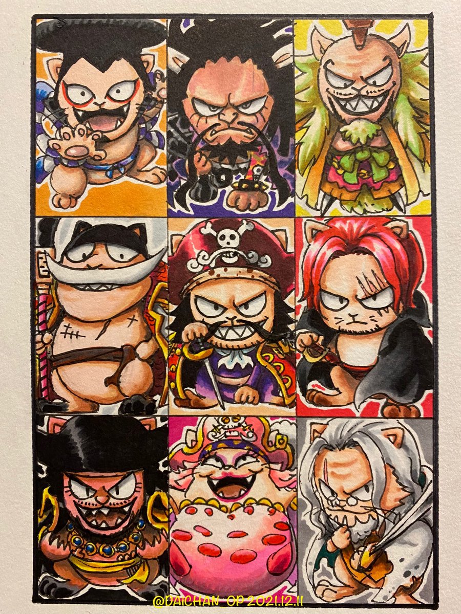 俺なりのニャンピース
🐈🐈🐈🐈🐈🐈🐈

レジェンド級のメンツもニャンコ化してみましたっ😸

#ONEPIECE #イラスト
#ねこ #俺ニャン 