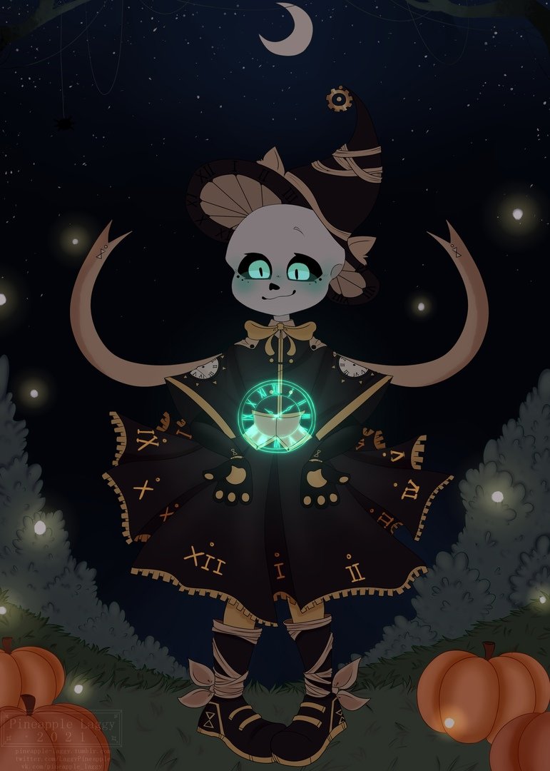 LaggyPineapple's tweet photo. I completely forgot to post this here! The new year is coming soon, but I want to publish (already old) Halloween art with Technologytale Sans!
(Yes, he's in a dress, ahah)

[ #undertaleAU #technologytale #technologytale_sans ] https://t.co/GldCTQaIVN