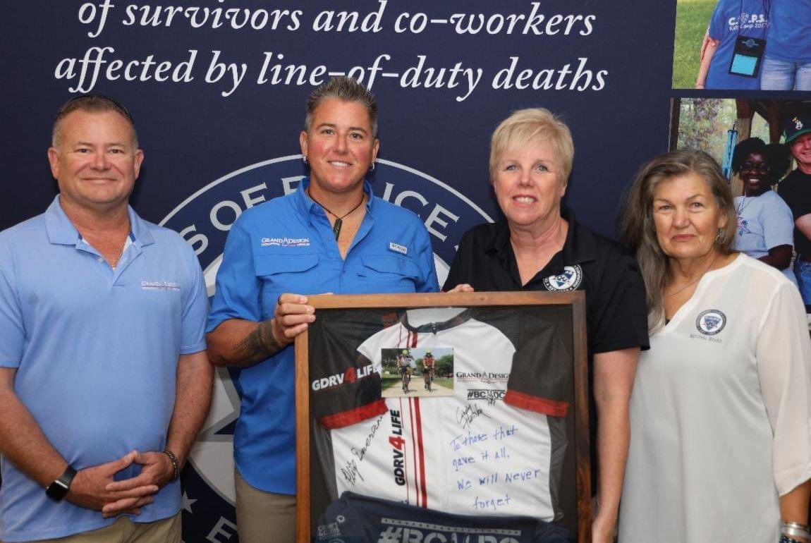 nationalcops's tweet photo. Thank you to @USHONORFLAG’s #BC2DC Cross Country Trek for supporting survivors with a $15,000 donation! https://t.co/LPggQA5Ih3