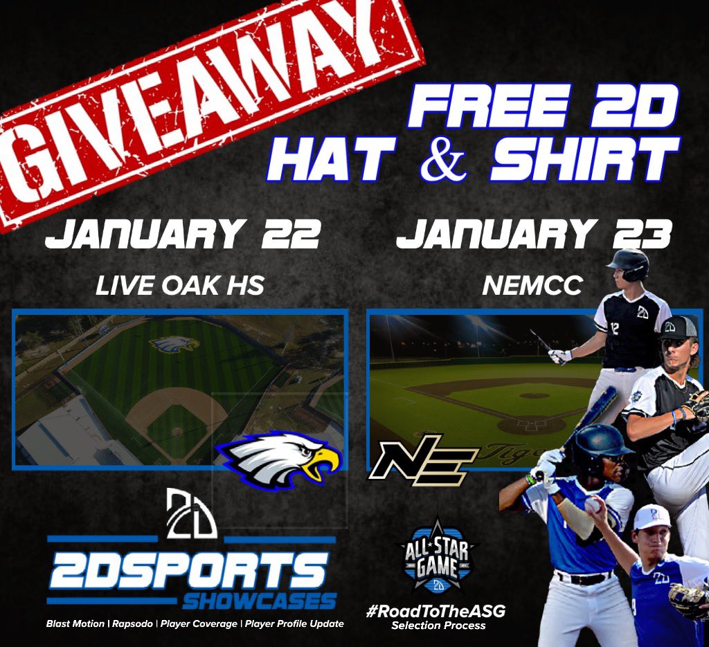 2Dsportsbsb's tweet photo. GIVEAWAY!🎄🎁⚾️

Help us share our upcoming Winter Showcases &amp; win 2D Merch!

How to get entered: 
1) You must be following our 2D Sports page
2) Like this post
3) Comment and tag 2 or more friends
4) Retweet

GIVEAWAY ENDS DEC 17th - WINNER ANNOUNCED DEC 20th https://t.co/UeCxsTPPjn