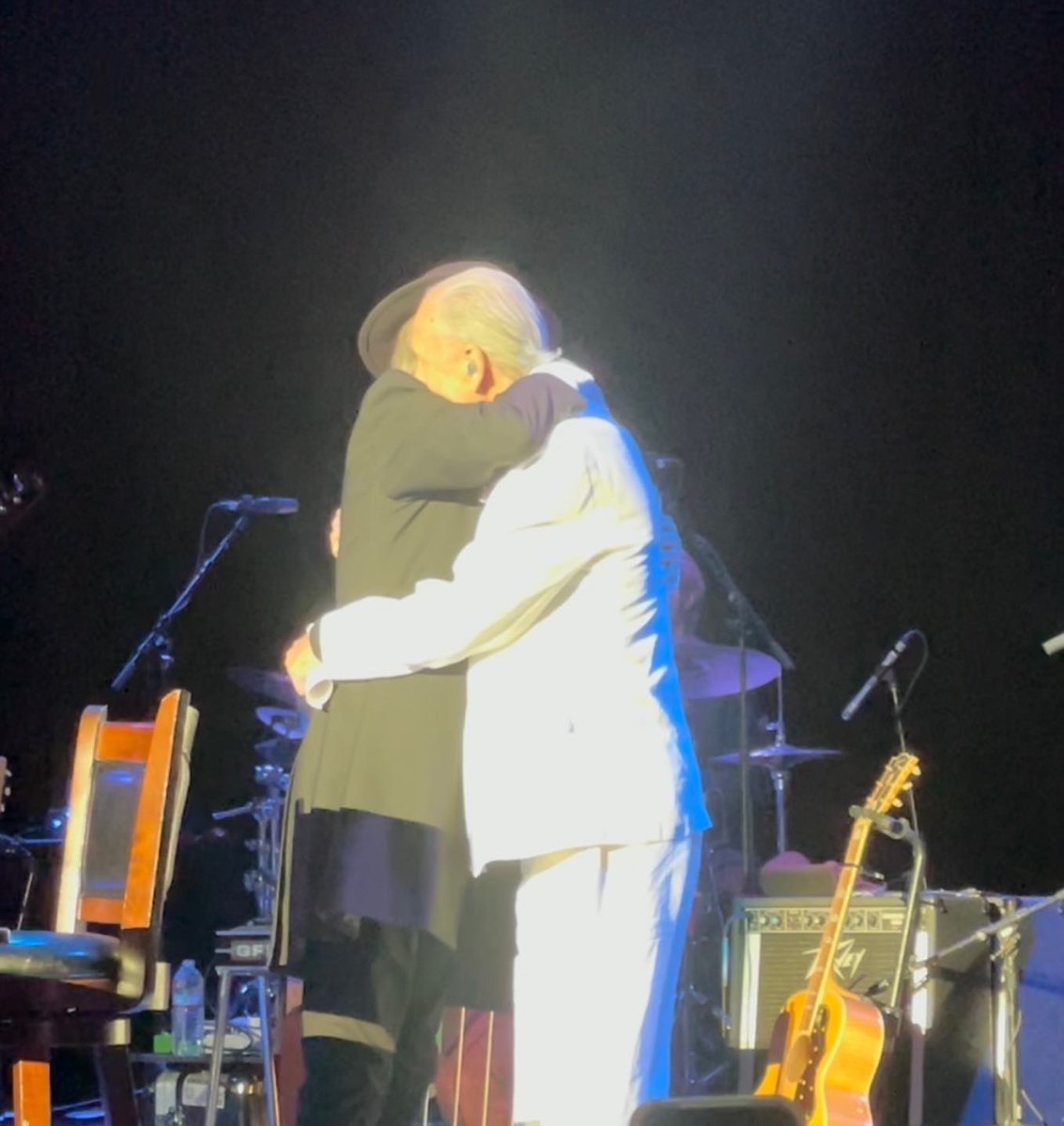I can’t stop thinking about this hug between Mike Nesmith and <a href="/TheMickyDolenz1/">Micky Dolenz</a> at the Monkees final concert at the Greek last month. ❤️