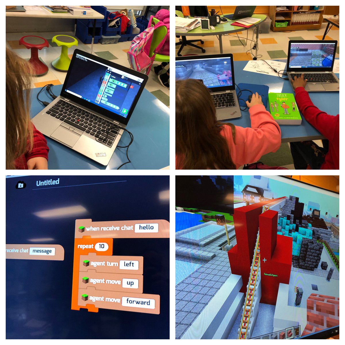 geyman1's tweet image. 3rd grade computer engineers @BrentwoodMESE finishing up an awesome #csedweek2021 by coding agents in @PlayCraftLearn @STEM_WCPSS @wcpssmagnets