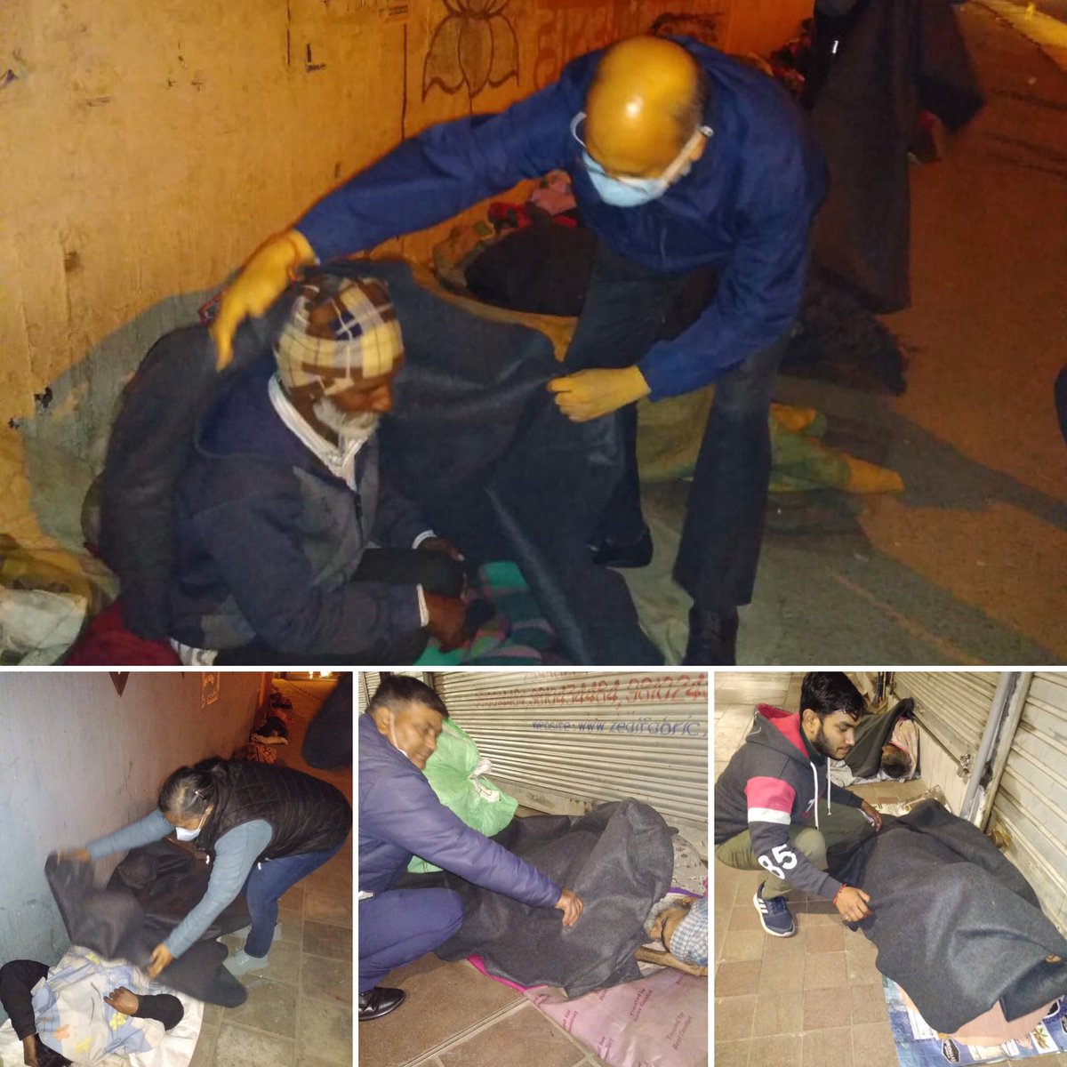 Helpageindia's tweet photo. HelpAge #CEO Rohit Prasad armed with his #Covidwarriors took to the streets of #Delhi today late at night as the chill set in,distributing warm winter blankets donated by @ReNew_Power to poor &amp; destitute #elders &amp; #homeless sleeping on the streets🙏
#GiftWarmth #LeaveNoOneBehind https://t.co/M9XKwuCYmK