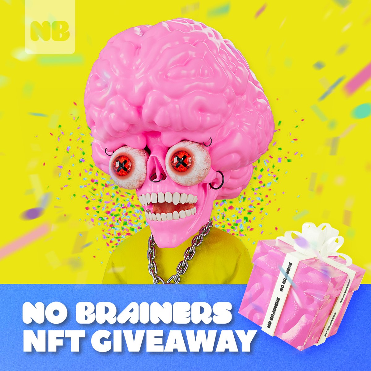 We are celebrating the holidays early with TWO No Brainer giveaways!

1️⃣ Follow <a href="/NoBrainersNFT/">No Brainers</a>
2️⃣ Like + Retweet this post
3️⃣ Tag 2 followers in the comments
4️⃣ Join the No Brainers Discord: discord.gg/nobrainers

Head to Instagram for an additional chance to win!