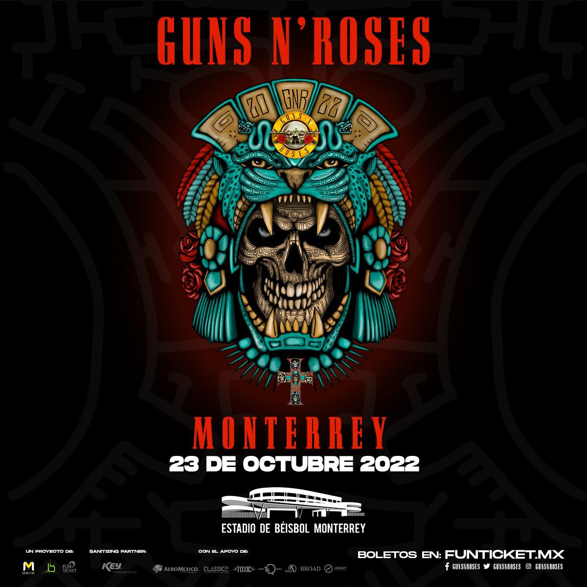 cinconotas's tweet photo. @gunsnroses  regresa a Monterrey el próximo 23 de octubre en Estadio de Béisbol Monterrey 🔥💥😎💥 https://t.co/1xfqocIqab