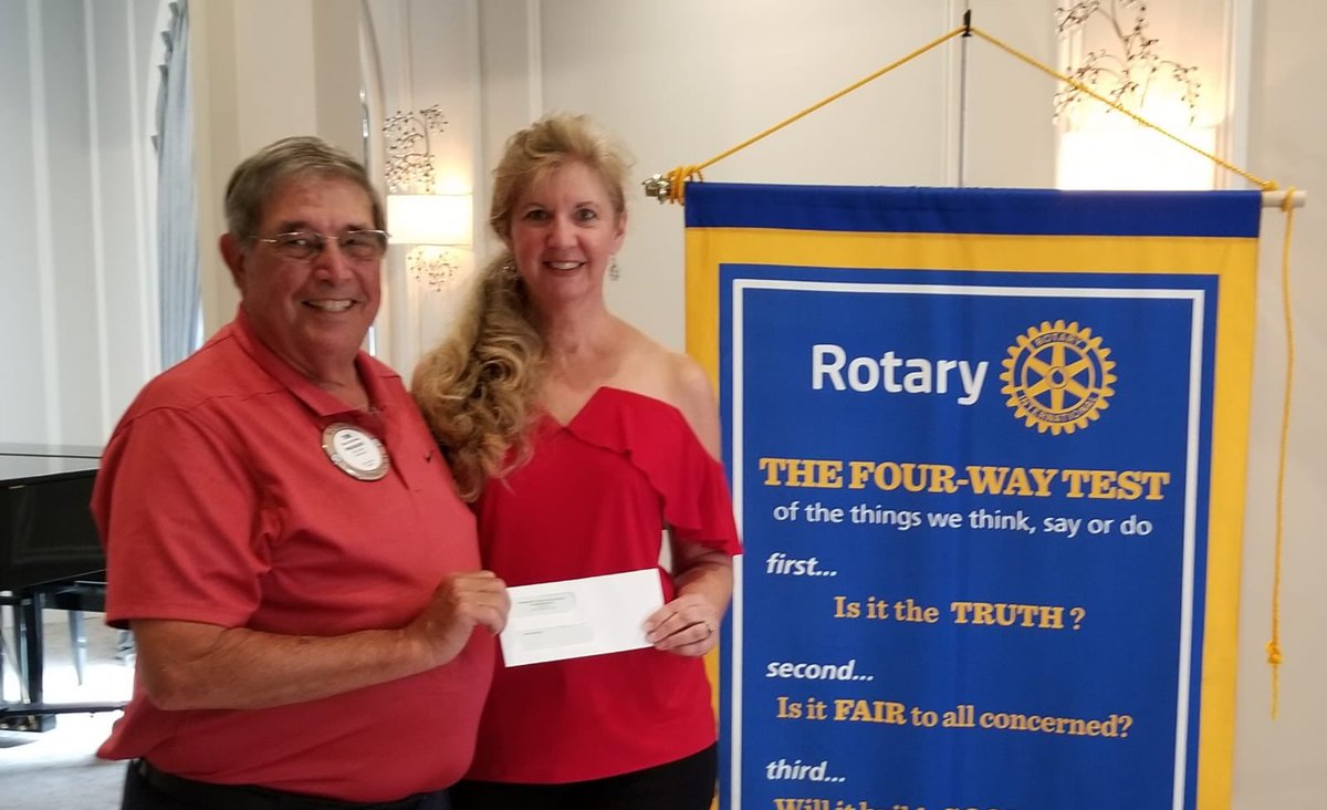 MyGirlTRIBEUS's tweet photo. President of the Wellington Rotary Club present Carla Neumann,  President and Founder of Dream Sponsors Inc., with a generous donation in support of the organization. Funds will be used to support My Girl TRIBE Inner Wellness programming. https://t.co/FEfg74p4GT