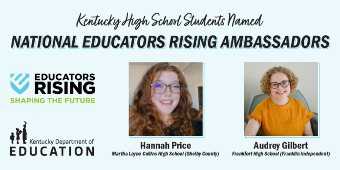 KyDeptofEd's tweet photo. 🆕: Two Kentucky high school students named National @EducatorsRising Ambassadors 

📝: https://t.co/N3JcNFKYbU #KyEd https://t.co/gy4oXEYRQk