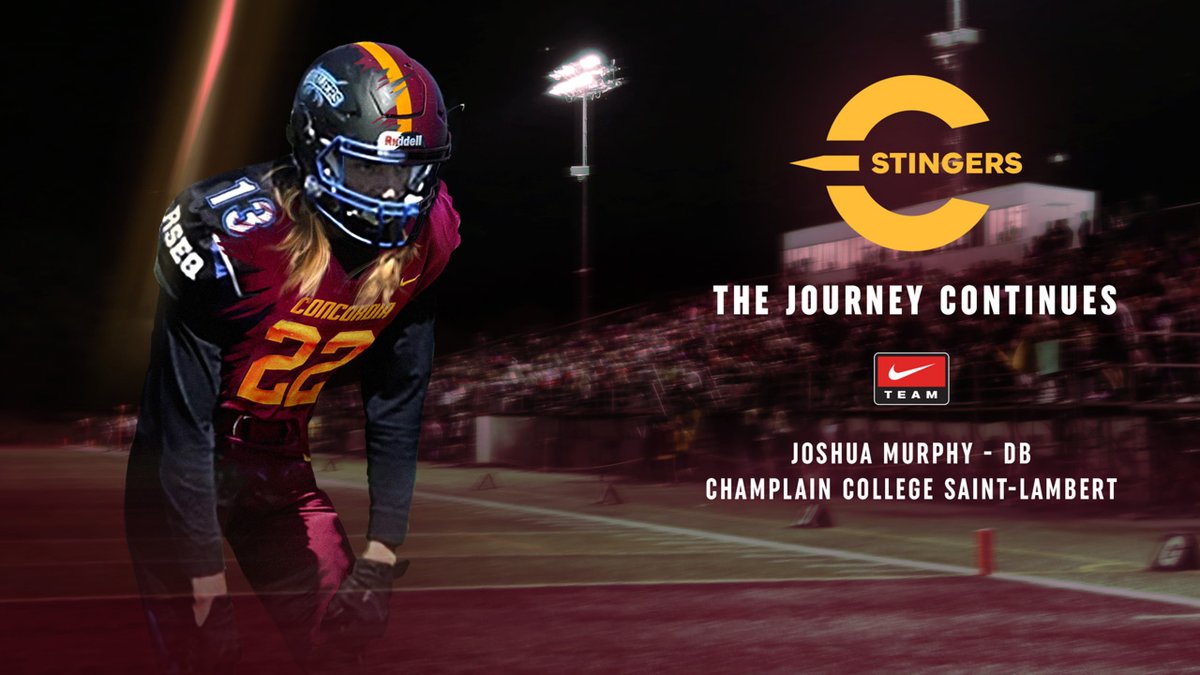Concordia Stingers Football (@concordia_fb) on Twitter photo Joshua Murphy, an all-star defensive back from the <a href="/Champlain_Cavs/">Champlain Cavaliers</a>, will continue his football journey with the Stingers. Welcome to the family Joshua!
bit.ly/3lItKCq
#CUfootball #CUstingers #CUrecruit
📷 Vincent Amato Joshua Murphy, an all-star defensive back from the <a href="/Champlain_Cavs/">Champlain Cavaliers</a>, will continue his football journey with the Stingers. Welcome to the family Joshua!
bit.ly/3lItKCq
#CUfootball #CUstingers #CUrecruit
📷 Vincent Amato
