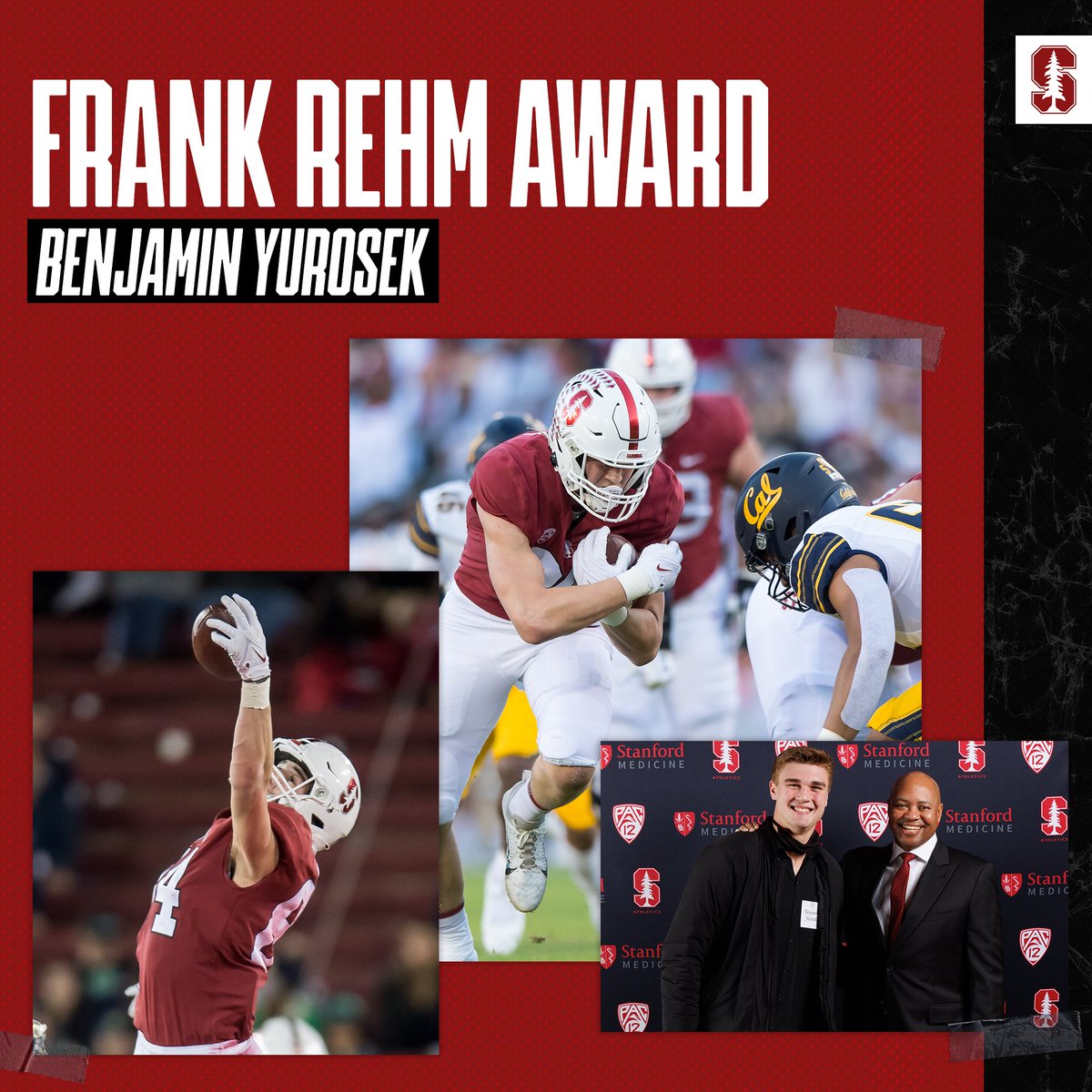 This year’s Frank Rehm Awards for top Big Game performances go to Jonathan McGill (defense) and Benjamin Yurosek (offense). Congrats, @OriginalMcGill3 and @BYurosek! #GoStanford
