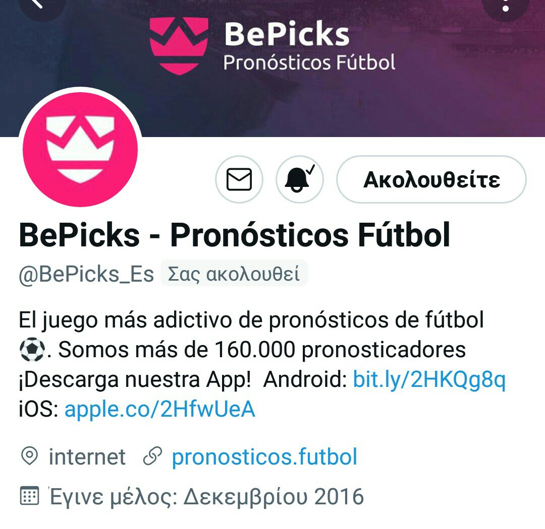 scormix's tweet photo. The best app #pronósticos is @BePicks_Es thanks for the 30€ prize winner #bettingpicks https://t.co/j8YZjMYfaE