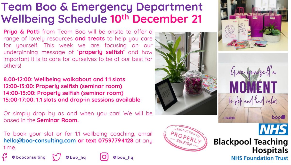 dock2222's tweet photo. We had a bit of Boo today! @Boo_HQ @BlackpoolHospED with lovely ladies @Boo_orgpsych & @PriyaPunam1 teaching us how to be #properlyselfish ππ»ππ»ππ» Many thanks @Boo1977 See you all again soon! https://t.co/tN8oJW4XcE