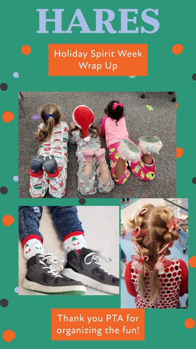 Students show off their holiday spirit at HARES as they learn together! #HawksSoar Thank you PTA for organizing such a fun event!