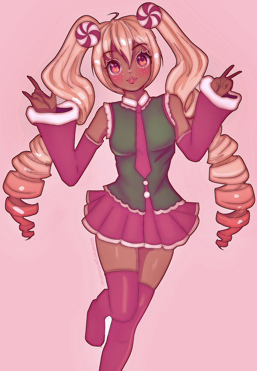 fairyartmother's tweet photo. Gingerbread Miku 🎄♥️ https://t.co/yJuG2vihGh