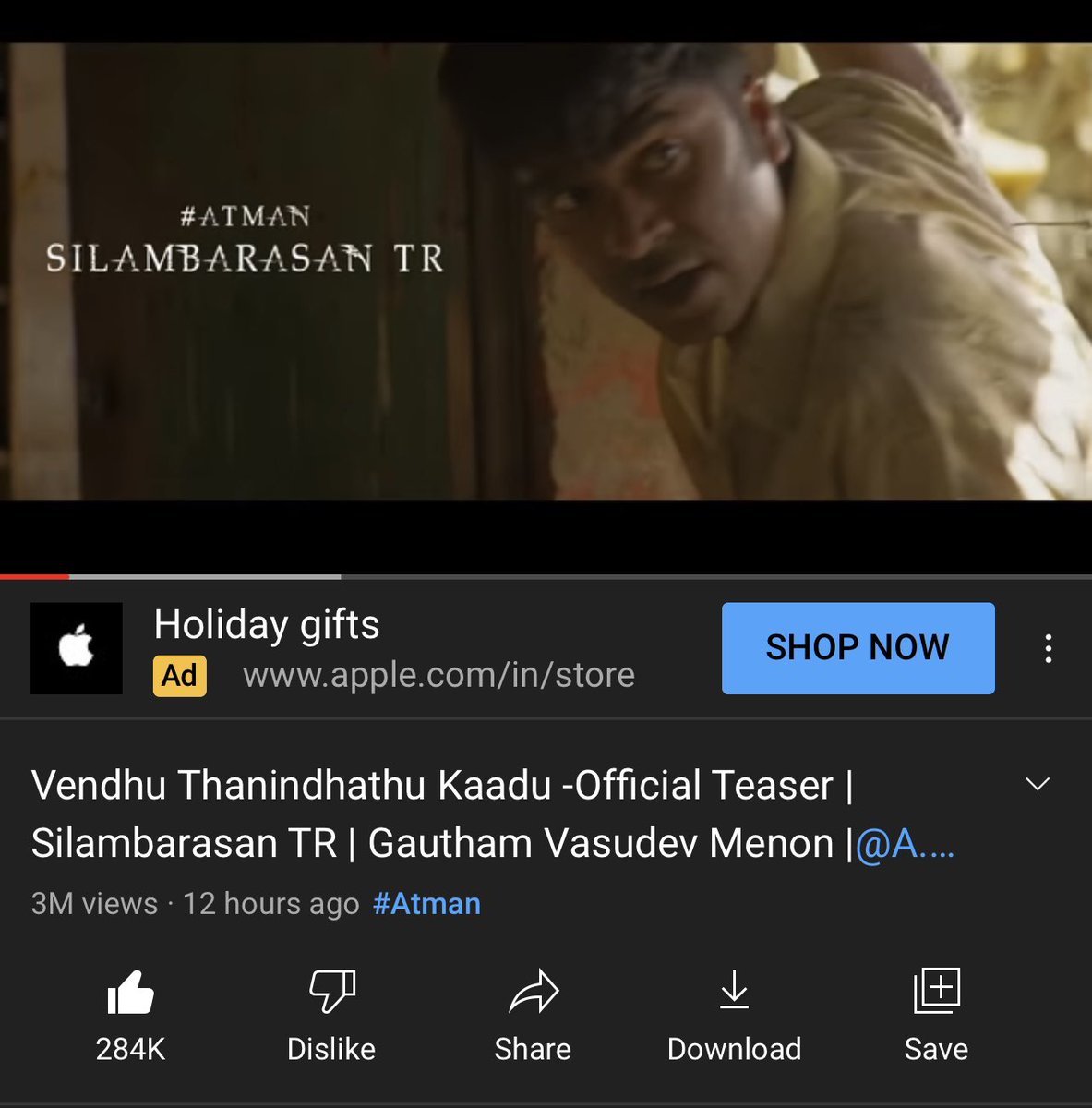 STR_The_Atman's tweet photo. 3 Million+ Views For #VTKteaser Within 12 Hours !! 🔥
https://t.co/Pjyb9iG2lC
#VendhuThanindhathuKaadu #Maanaadu
♥️ #Atman ♥️ 👑 #SilambarasanTR 👑
👑 @SilambarasanTR_ ✨ @menongautham @arrahman @IshariKGanesh @Ashkum19 @VelsFilmIntl https://t.co/AXYpE8A0Ab