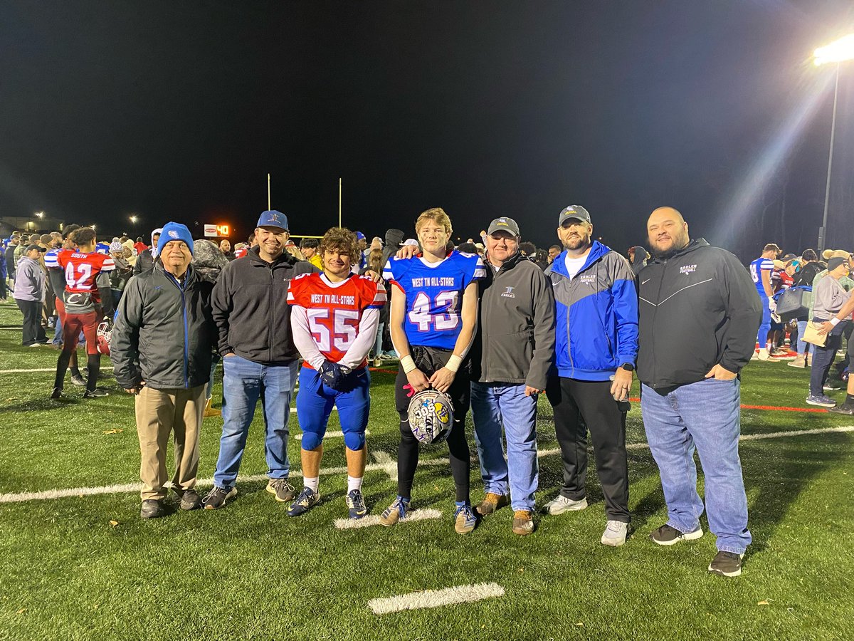 JCEagleFootball's tweet photo. Fun night watching Tacker and Walker represent the Eagles in the @WT_TN_ALL_STAR game! https://t.co/uduwiWEjUy