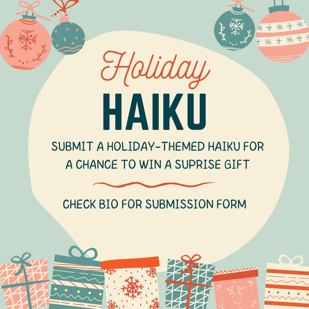 There’s only a few more days for our holiday haiku competition! Use the link in our bio to submit it yours by this Sunday!! ❄️☃️