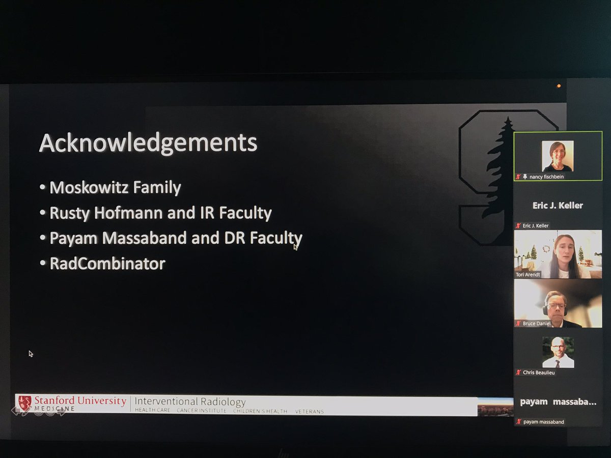 Always cool to watch your co-resident @ToriArendt presenting at @StanfordRad grand rounds. #IRad @rustyhofmannMD #VenousStenting