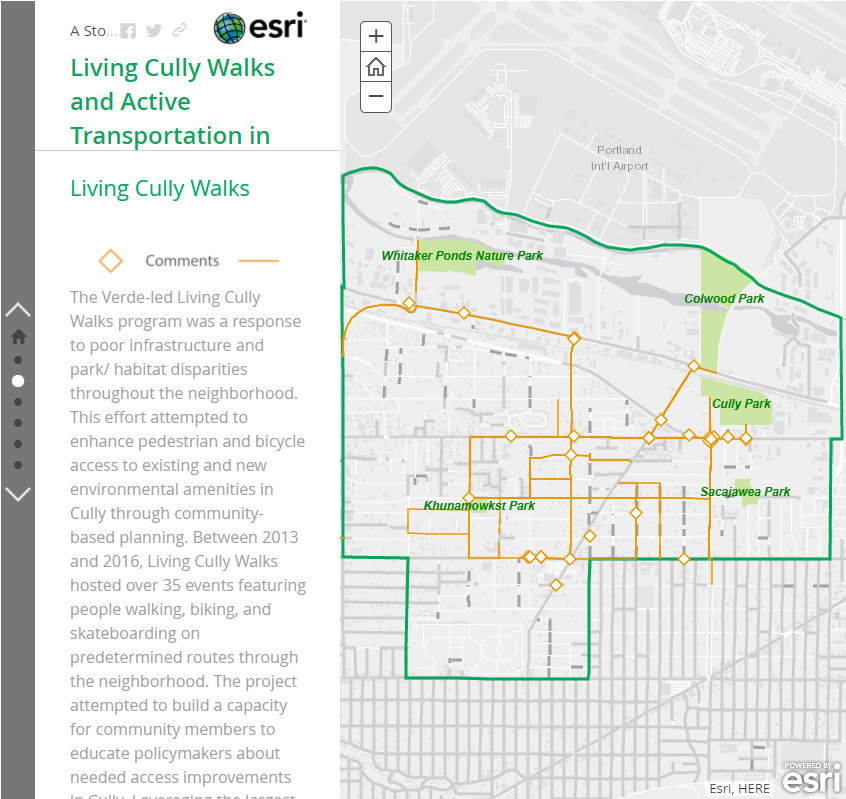 Want safer routes to parks? Engage community members to identify safety threats in and around parks. Community-led initiatives lead to long-term ownership of efforts and safety. Check out this interactive map Living Cully Walks created of their projects bit.ly/3EGj6mW