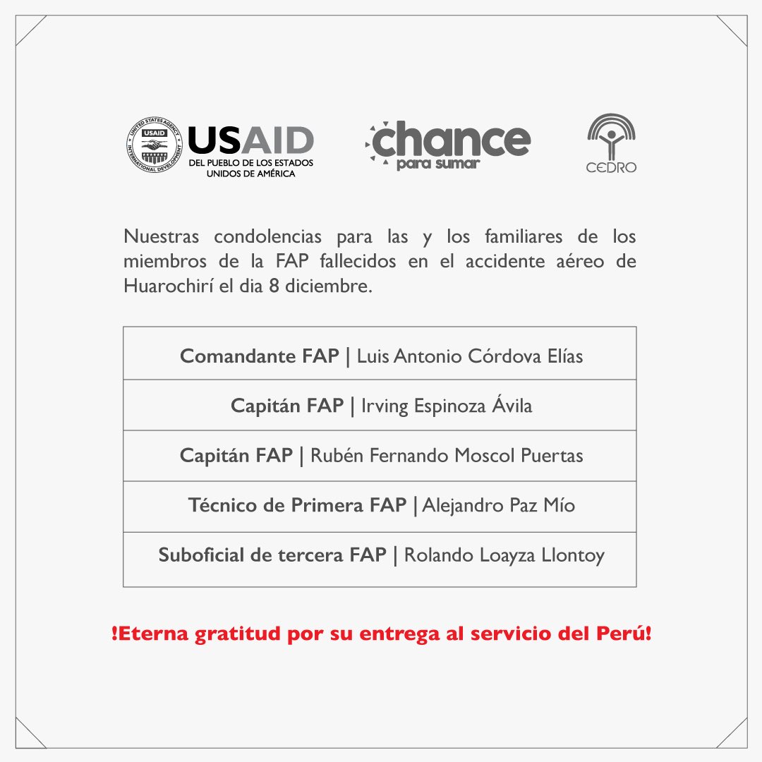 cedrointegra's tweet photo. Lamentamos la partida de nuestros hermanos de la FAP y agradecemos la importante labor que realizan para todas y todos.

Q.E.P.D. 🌹🪦🇵🇪🇻🇪 https://t.co/xzVDzaX0zA
