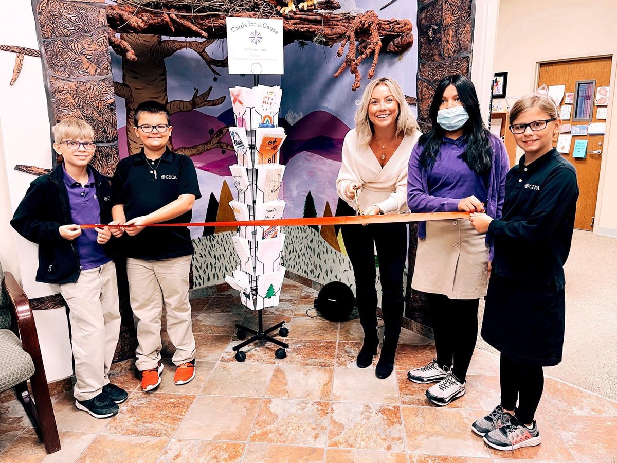 GoCHCA's tweet image. Beacon of the Week is the Armleder Card Committee! What began as a way to spread kindness in 2015 has now become Armleder's premier STEAM venture. The students held a ribbon cutting ceremony this week as they launched their online ordering site! #GoCHCA chca-oh.org/news/news-deta…