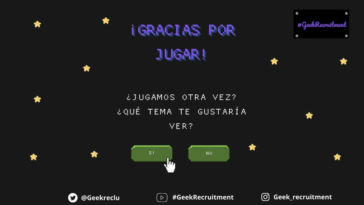 lizzieXhunter's tweet photo. ยกHola!
Les traigo unos #GeekyTips para mejorar como #ITRecruiter y ser los meros pros โจ๐ค
#GeekRecruitment https://t.co/eyCyrWnKy1