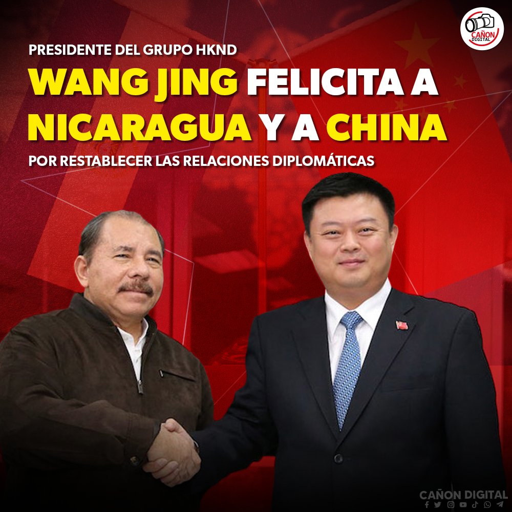 CanDigital2's tweet photo. El empresario Wang Jing envía felicitaciones a Nicaragua por su restablecimiento de las relaciones diplomáticas con China.
🇨🇳 🤝 🇳🇮 

#DiciembreEnPazYVictorias https://t.co/5Q3xxPn9XD