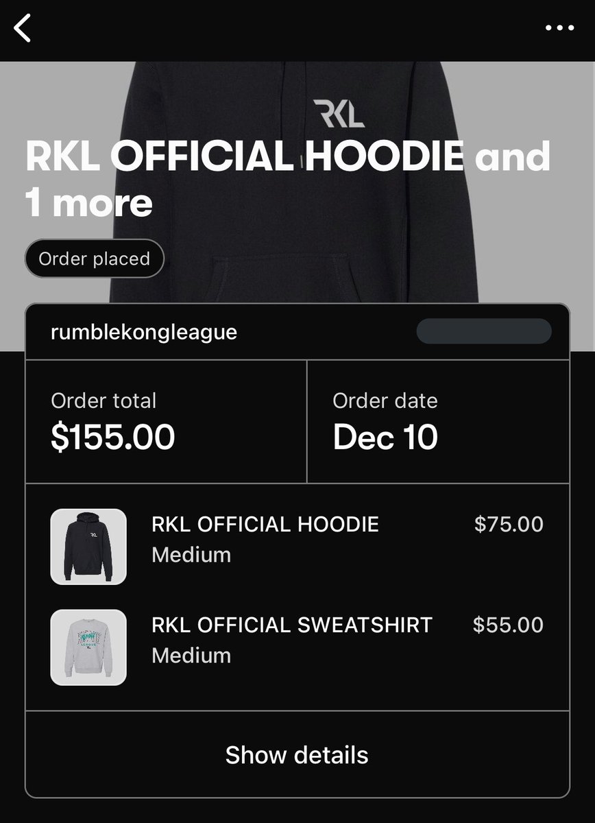 Suavayy22's tweet photo. Itโs officially hoodie szn!โ๏ธ who else spoiled themselves this Christmas with RKL merch??๐ฐ๐ @RumbleKongs #KongStrong #newdripalert https://t.co/CZTY9h95b5